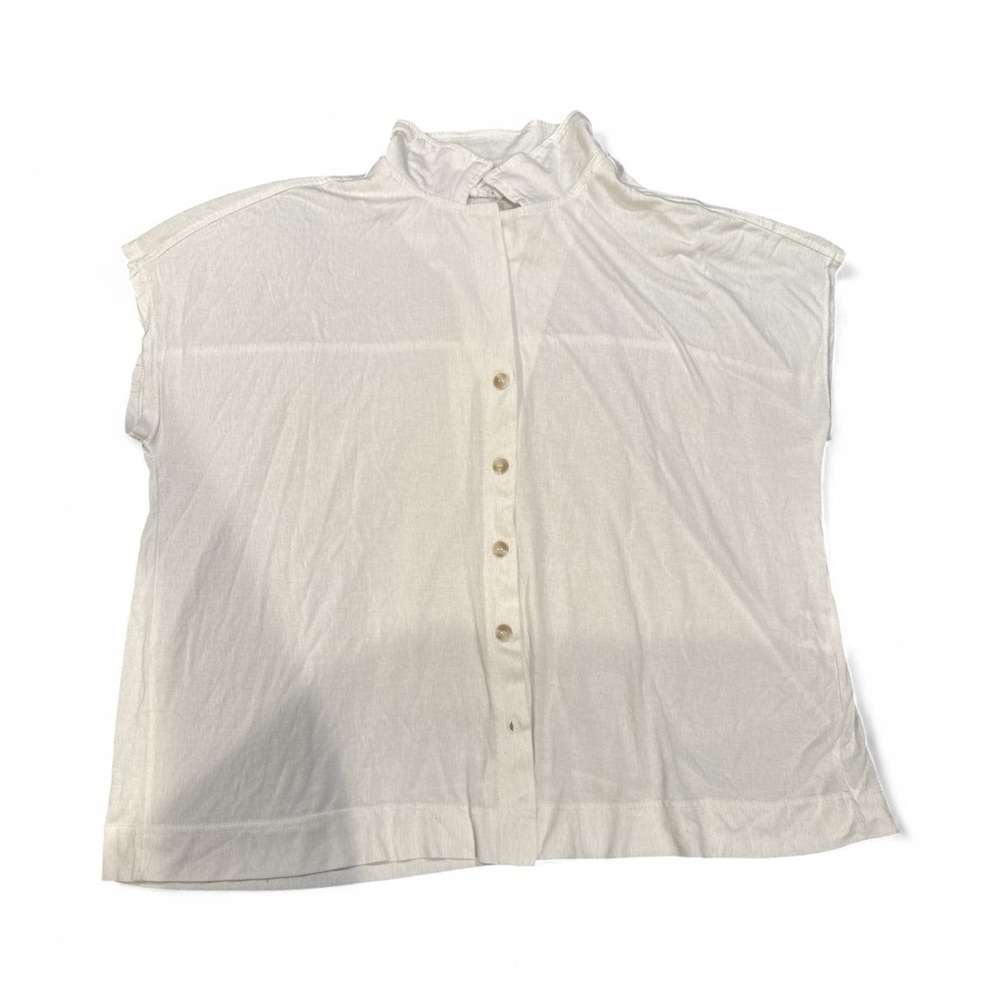 Jane and Delancey White Button-Up Top